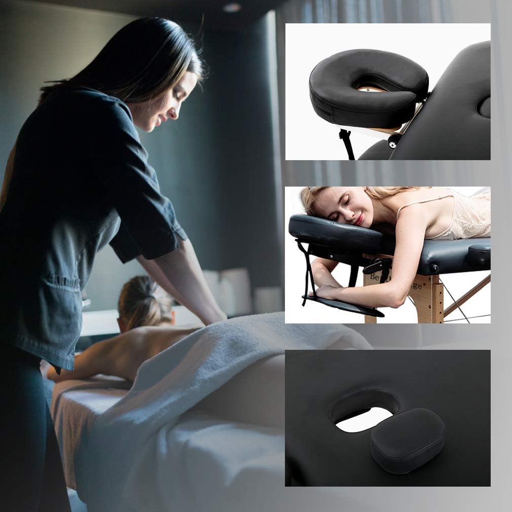 BestMassage Massage Bed Portable Massage Table 28 inch Wide Lash Bed Height Adjustable PU Leather 2 Folding with Oxford Bag for Spa Footmassage Facial CareSpa Tattoo