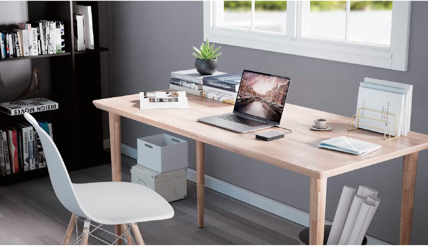 LaCie Mobile Drive, 5TB, External Hard Drive Portable - Moon Silver, USB-C 3.2, for PC and Mac, Post-Consumer Recycled
