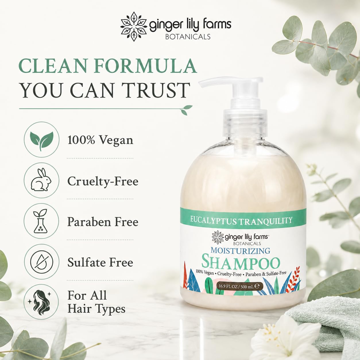 Ginger Lily Farms Botanicals Moisturizing Shampoo for All Hair Types, Coco Mango, 100% Vegan & Cruelty-Free, Coconut Mango Scent, 1 Gallon (128 fl oz) Refill | for Hands, Body & Hair, Moisturizing Wash, Salon Wash, Spa Cleanser, Salon & Spa Essentials, M…