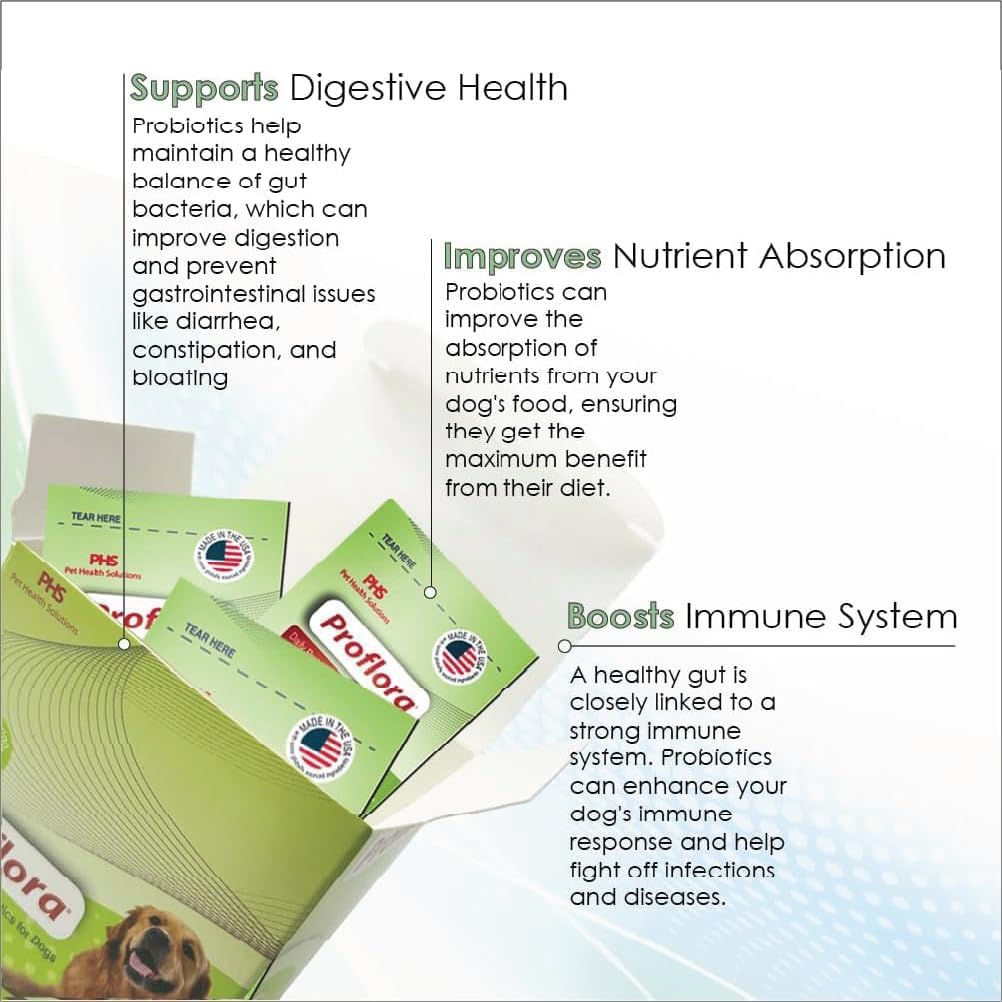Probiotics and Prebiotics for Dogs – Daily Digestive Health Supplement, Supports Immune System, Gut Health, Healthy Digestion & Nutrient Absorption, 30 Powder Sachets.