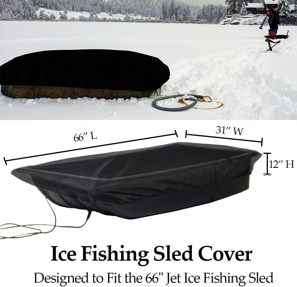 YardJoyliz Jet Sled Cover Waterproof Sled Travel Cover for Ice Fishing Shelter Travel