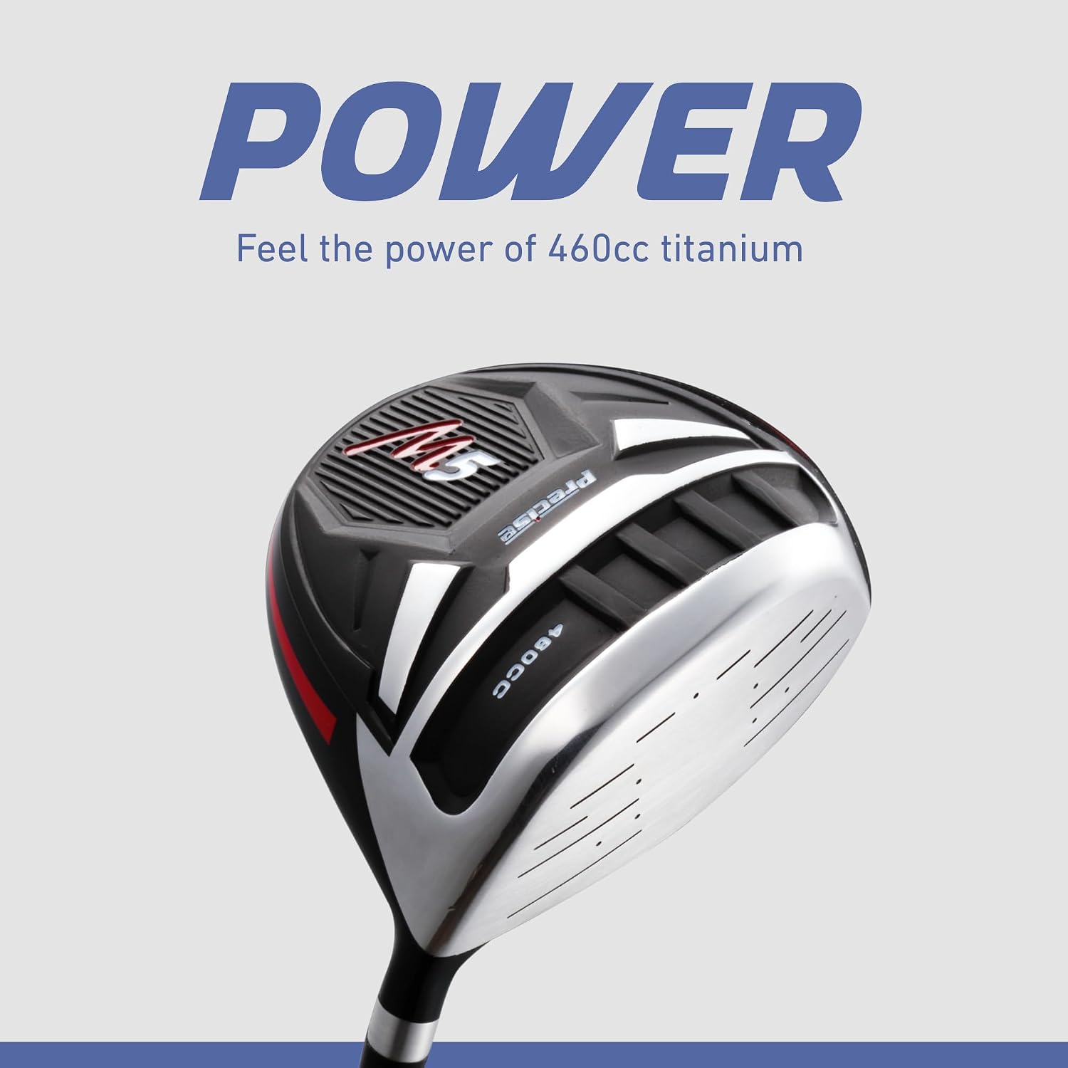 Precise - Men's Golf Club Set | 460cc titanium driver, 14-piece complete bag, fairway wood & hybrid, irons through wedge, putter, stand bag, left/right
