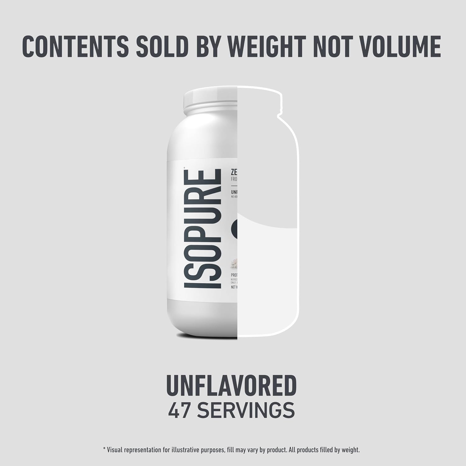 Isopure Zero Carb 100% Pure Whey Isolate Protein Powder, Gluten Free, with Vitamins, Unflavored, 25g Protein Per Serving, 3 lb | 25g Protein Per Serving, 100% Whey Protein Isolate, Gluten Free, with Added Vitamins for Immune Support & Muscle Recovery