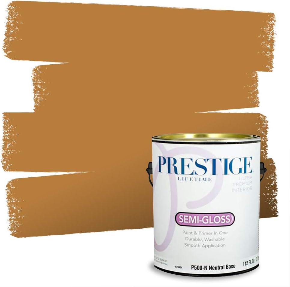 PRESTIGE Paints Exterior Paint and Primer In One, 1-Gallon, Satin, Comparable Match of Sherwin Williams* Cachet Cream*