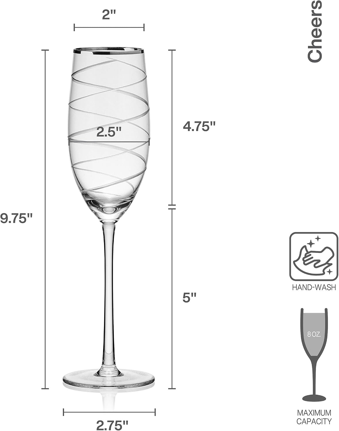 Mikasa Cheers Bordeaux Wine Glass, Set of 4, 24 Ounce, Clear