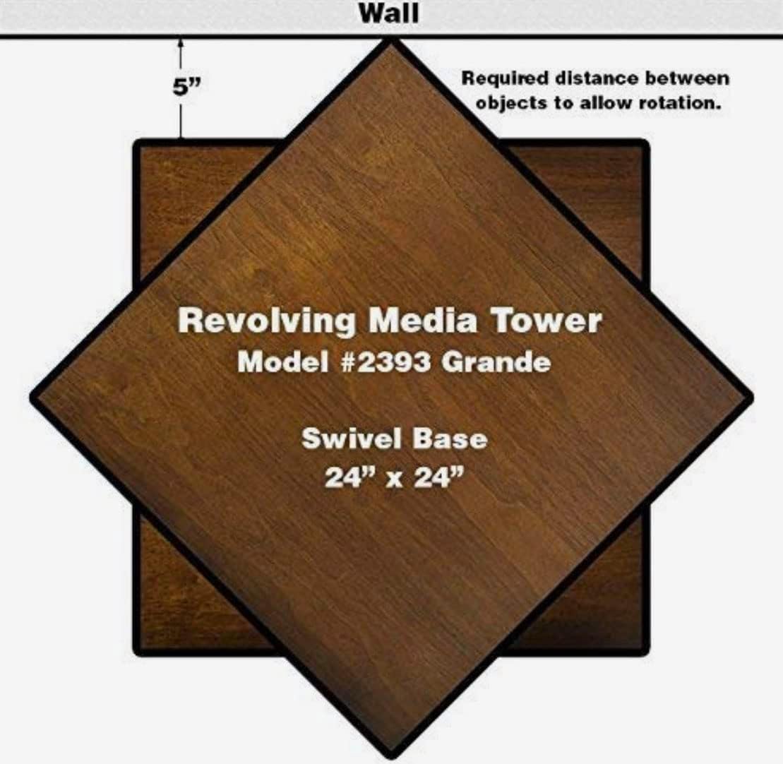 Venture Horizon Revolving Media Tower 1600 Grande-Walnut