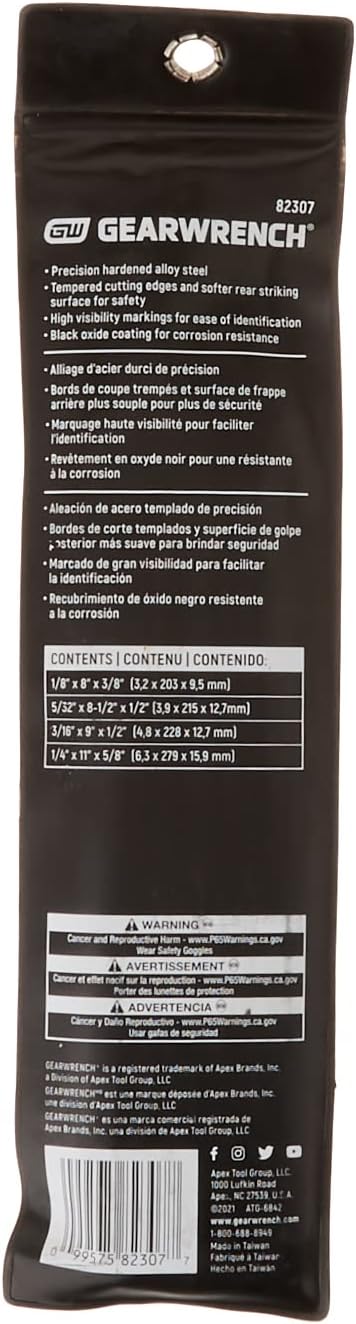 GEARWRENCH 4 Piece Long Taper Punch Set, 82307