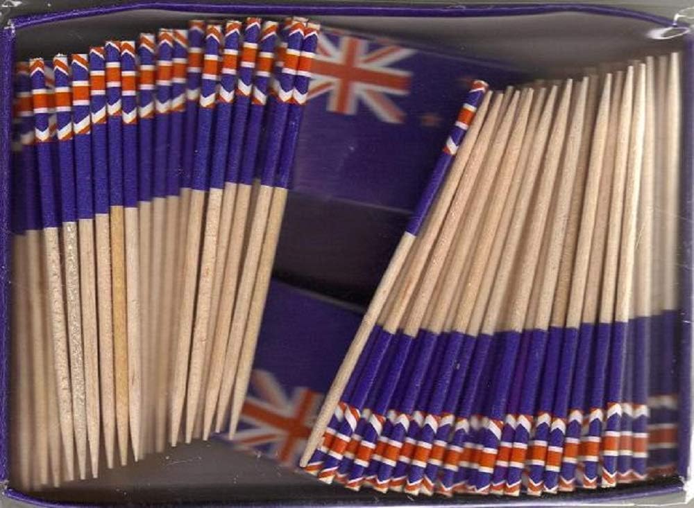 One Box of 100 Nicaragua Toothpick Flags, 100 Small Mini International Flag Cupcake Toothpicks or Cocktail Picks