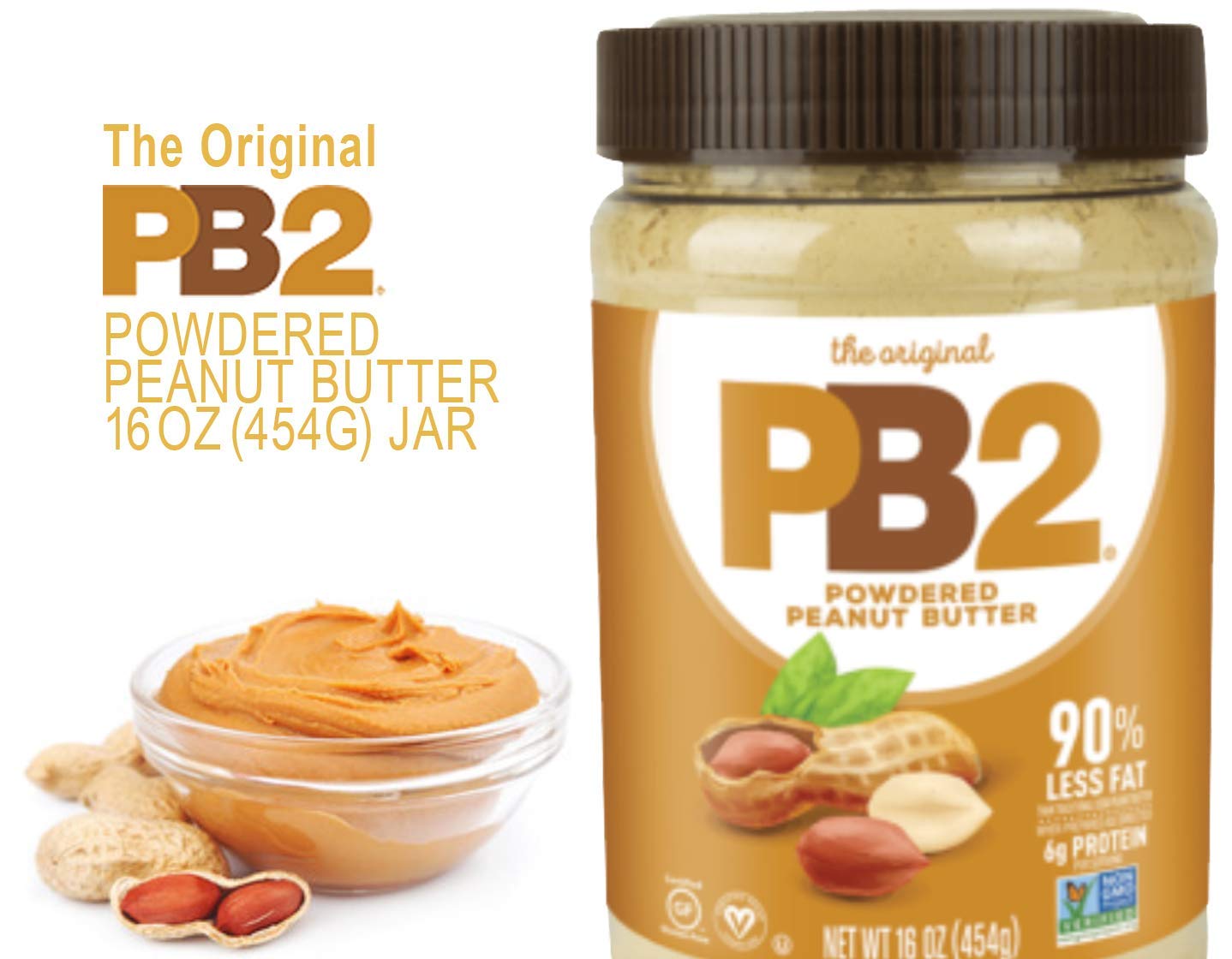 PB2 Powdered Peanut Butter, 1lb Jar (2-pack)