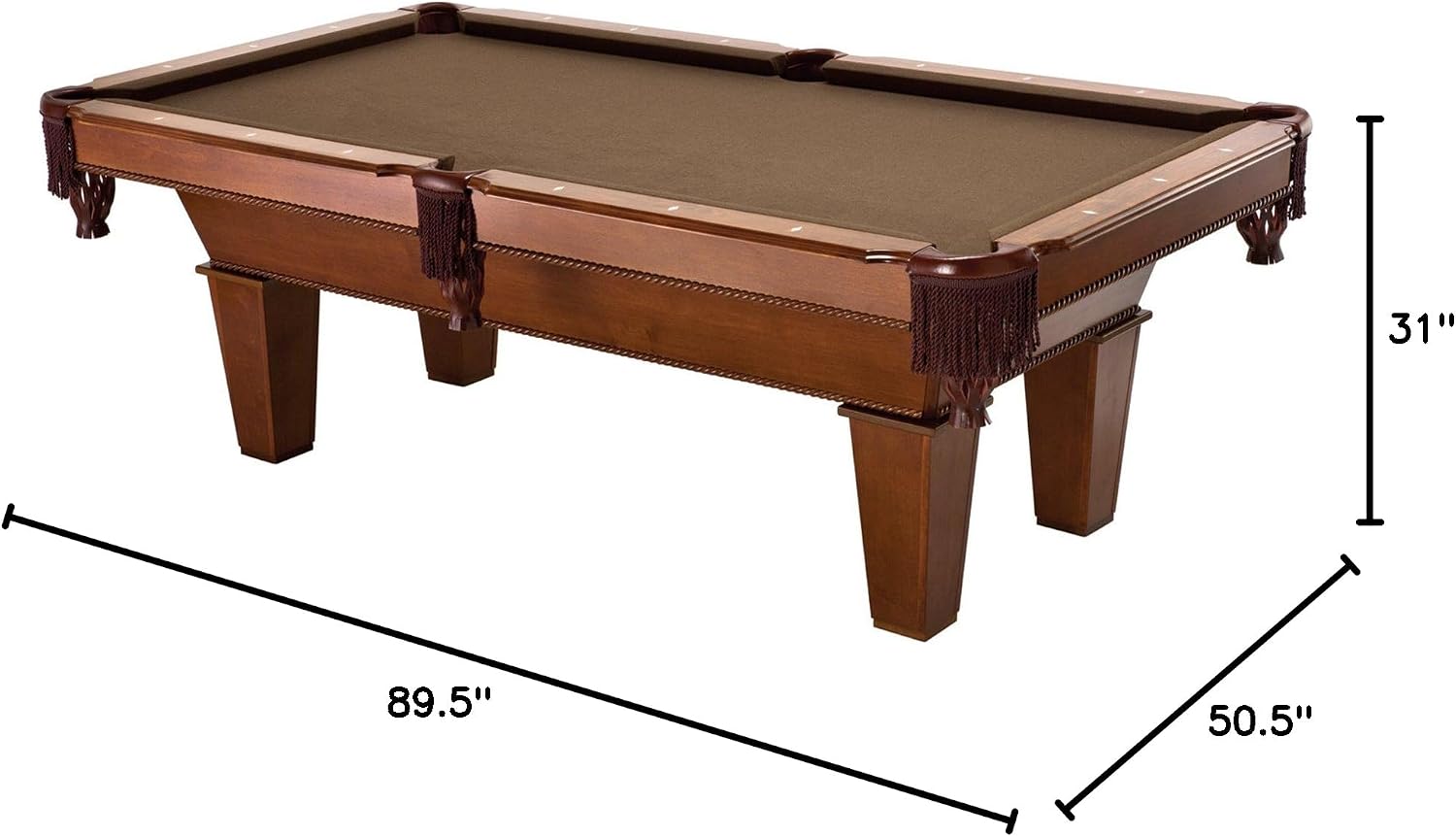 Fat Cat Frisco 7.5 Foot Pool Table, Billiard Table with Accuslate Surface, K66 Bumpers, Oak Finish, Includes Cues and Balls