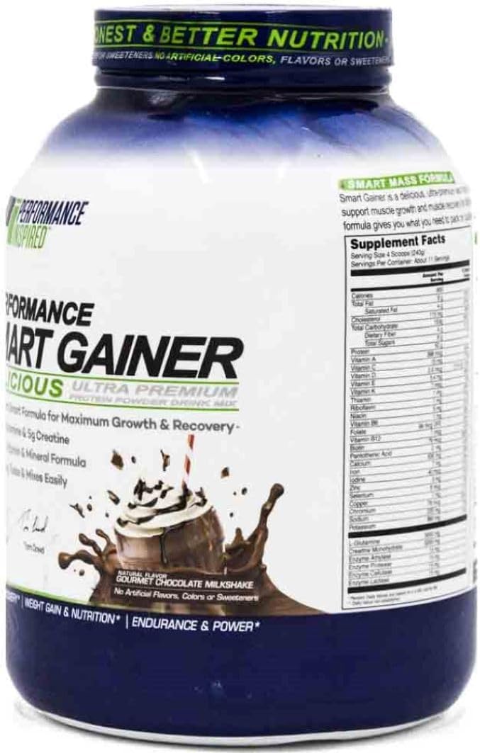 Performance Inspired Nutrition Smart Mass Gainer – 50G Protein, 900 Calories, Creatine, L-Glutamine & Digestive Enzymes – Muscle Recovery & Growth – Chocolate Milkshake – 6 lb | 50G Protein - 900 Calories - Creatine, L-Glutamine & Digestive Enzymes