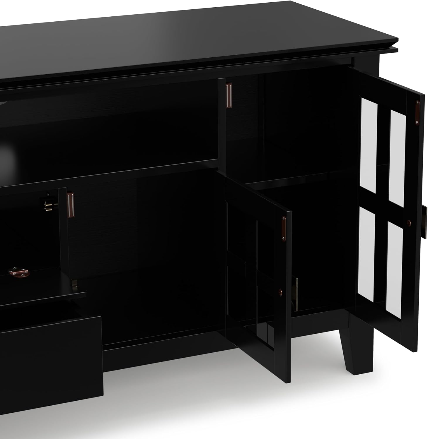 SIMPLIHOME Artisan 53" Wide Solid Wood TV Stand in Russet Brown