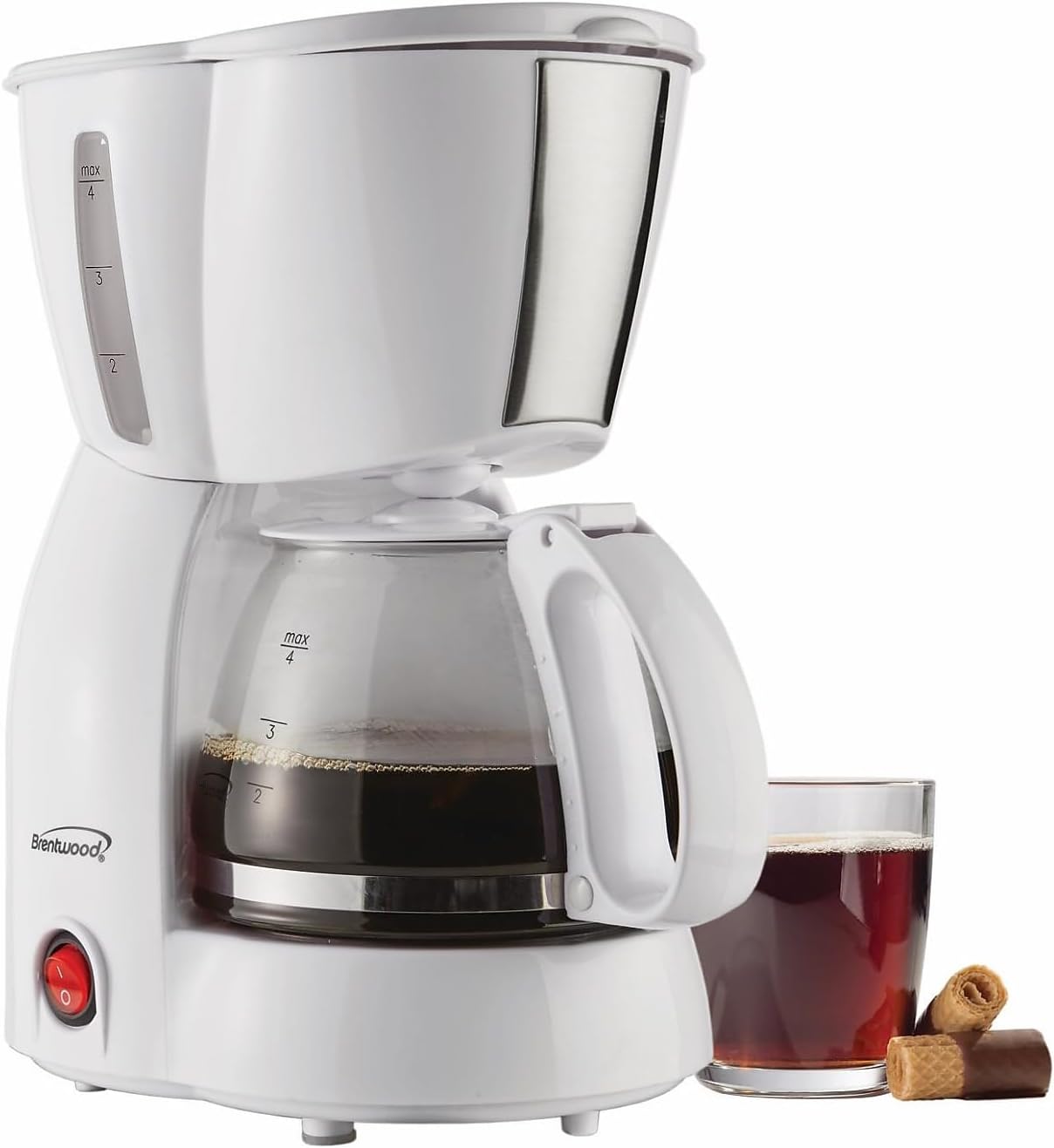 Brentwood Appliances TS-213W 4 Cup Coffee Maker, White