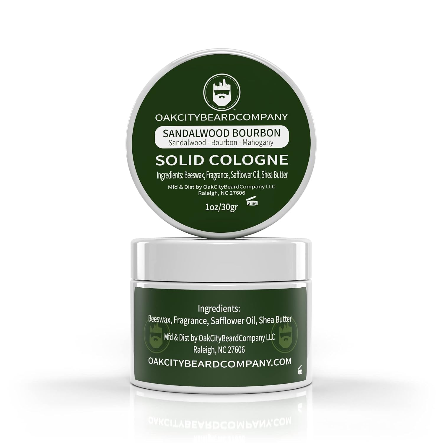Oak City Beard Company - Sandalwood Bourbon - Solid Cologne - 1 Ounce - Sandalwood - Bourbon - Mahogany - Our Most Popular Scent!