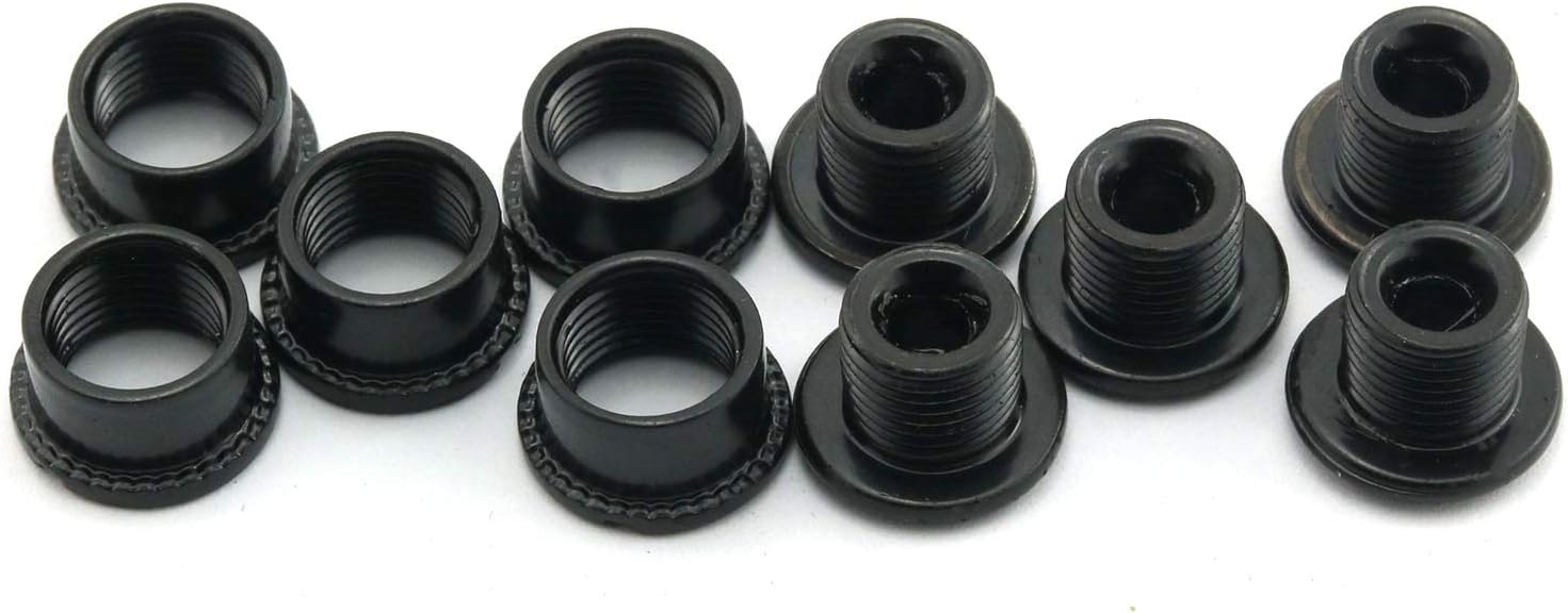 Ruiling 5pcs MTB Chainring Screw Mountain Road Bike Refitting Crankset Parts 4.9mm Fixing Bolts for Single Chainwheel Black