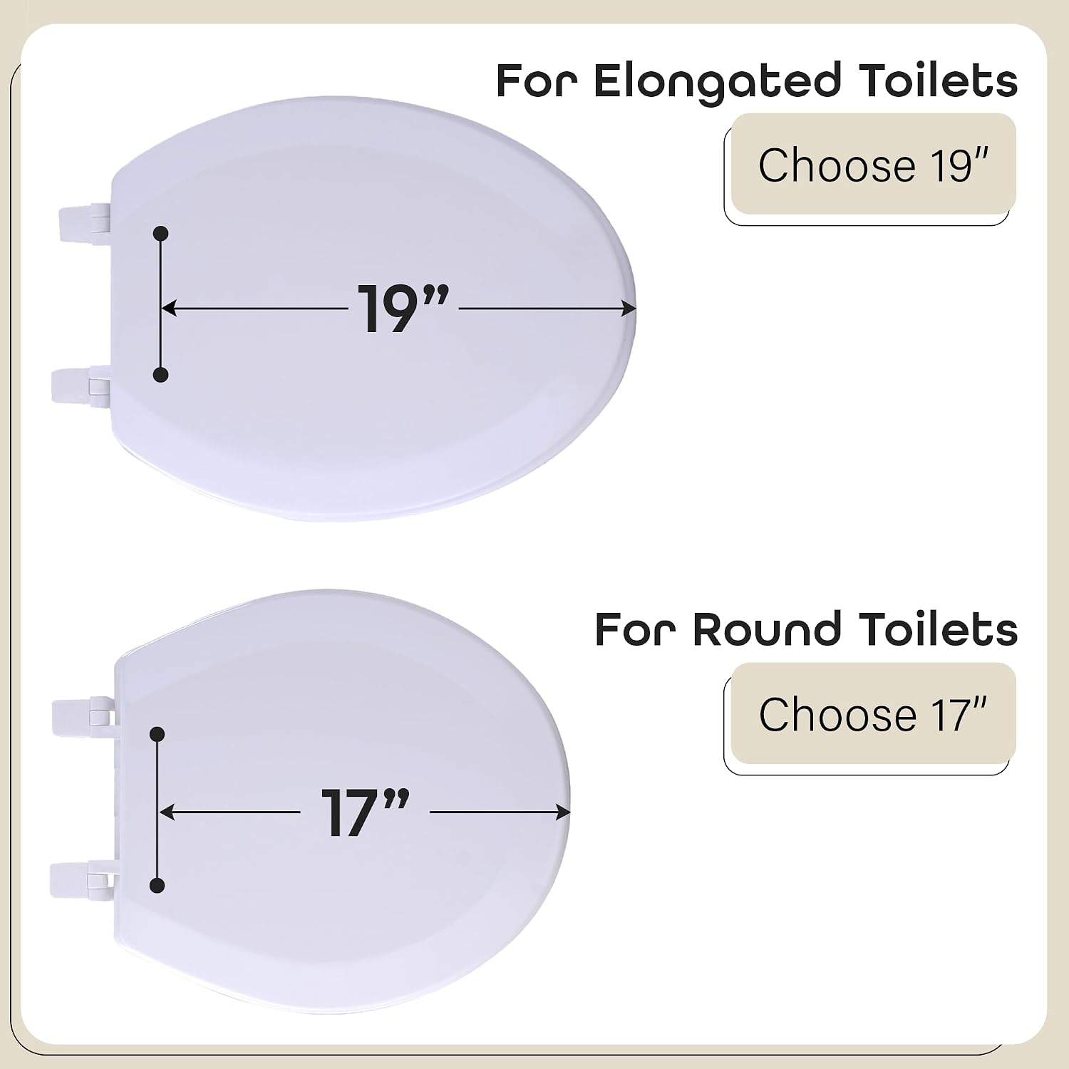 Soft Elongated Vinyl Toilet Seat, Black - 19 Inch Soft Vinyl Cover with Comfort Foam Cushioning - Fits All Elongated Size Fixtures - Easy to Install Fantasia by Achim Home Decor