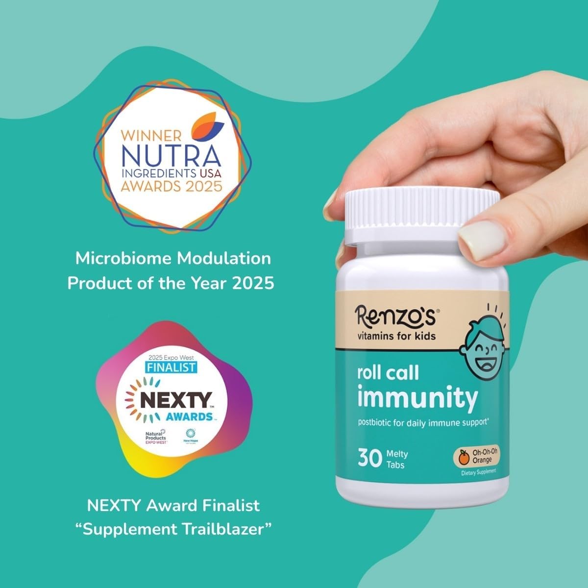 Renzo's Invincible Kids Vitamin C with Elderberry Vitamin C and Zinc, Dissolvable Kids Vitamins for Immune Support, Sugar-Free Melty Tabs
