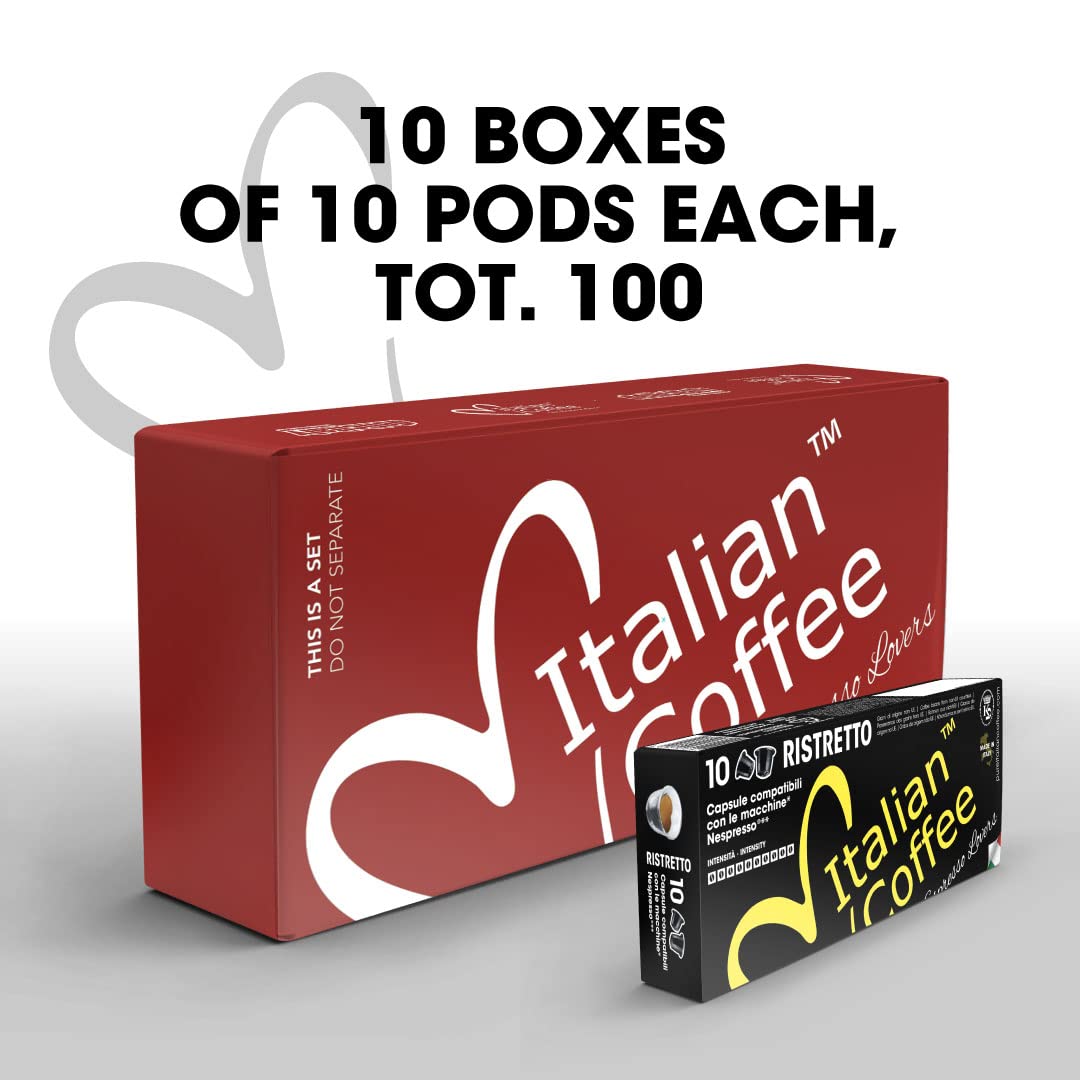 Italian Coffee Pods for Nespresso Original (Pack of 100 Regular Passione) | Compatible with Nespresso Original Machines, BPA-free espresso capsules, made in Italy, Intensity 9/10