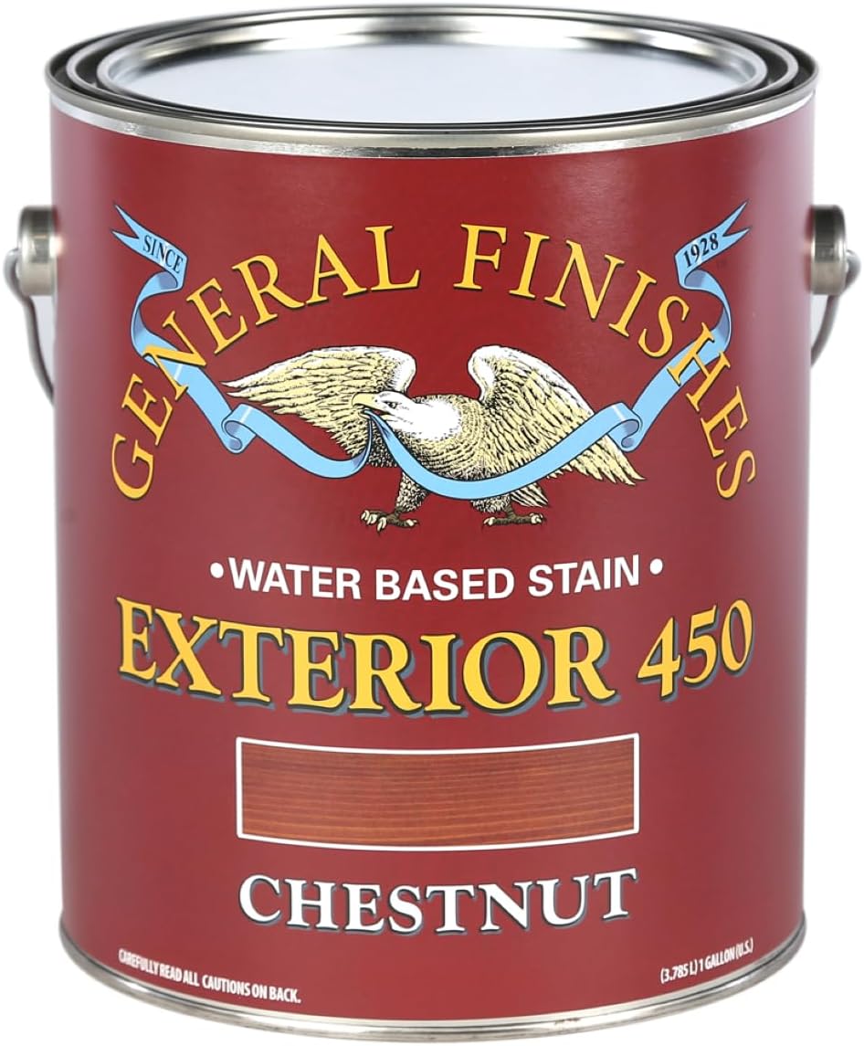 General Finishes Exterior 450 Water Based Wood Stain, 1 Quart, Cedar