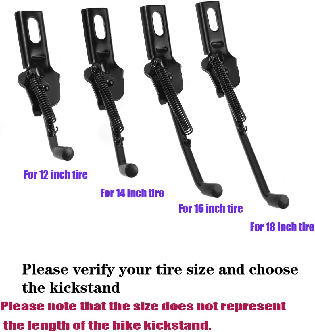 SEISSO Aluminium Alloy Foldable Kickstand for 12-18 Inch Bicycle, Mountain Bike, Road Bike - Black