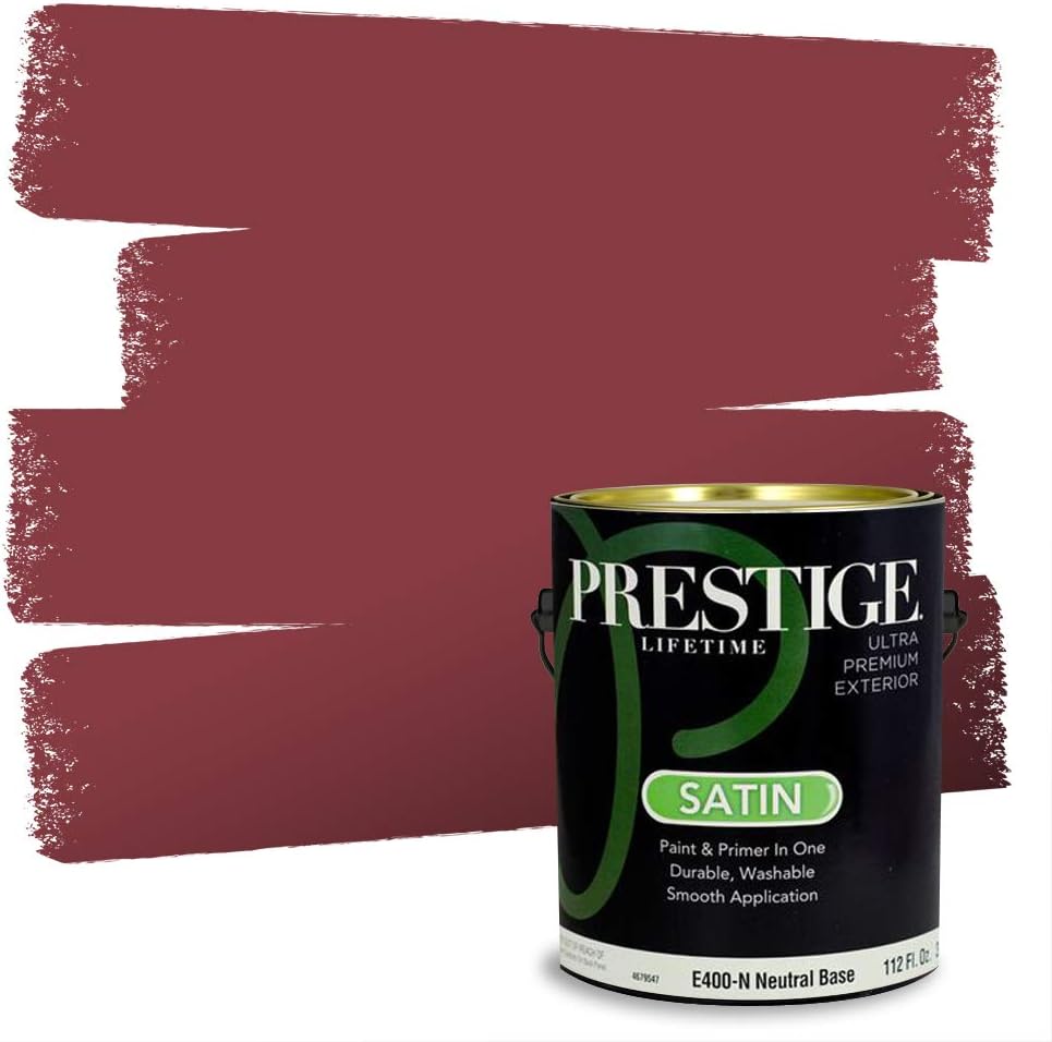 PRESTIGE E500-P-SW6303 Exterior Paint and Primer in One, 1-Gallon, Semi-Gloss, Comparable Match of Sherwin Williams Rose Colored, 1 Gallon, SW17-Rose