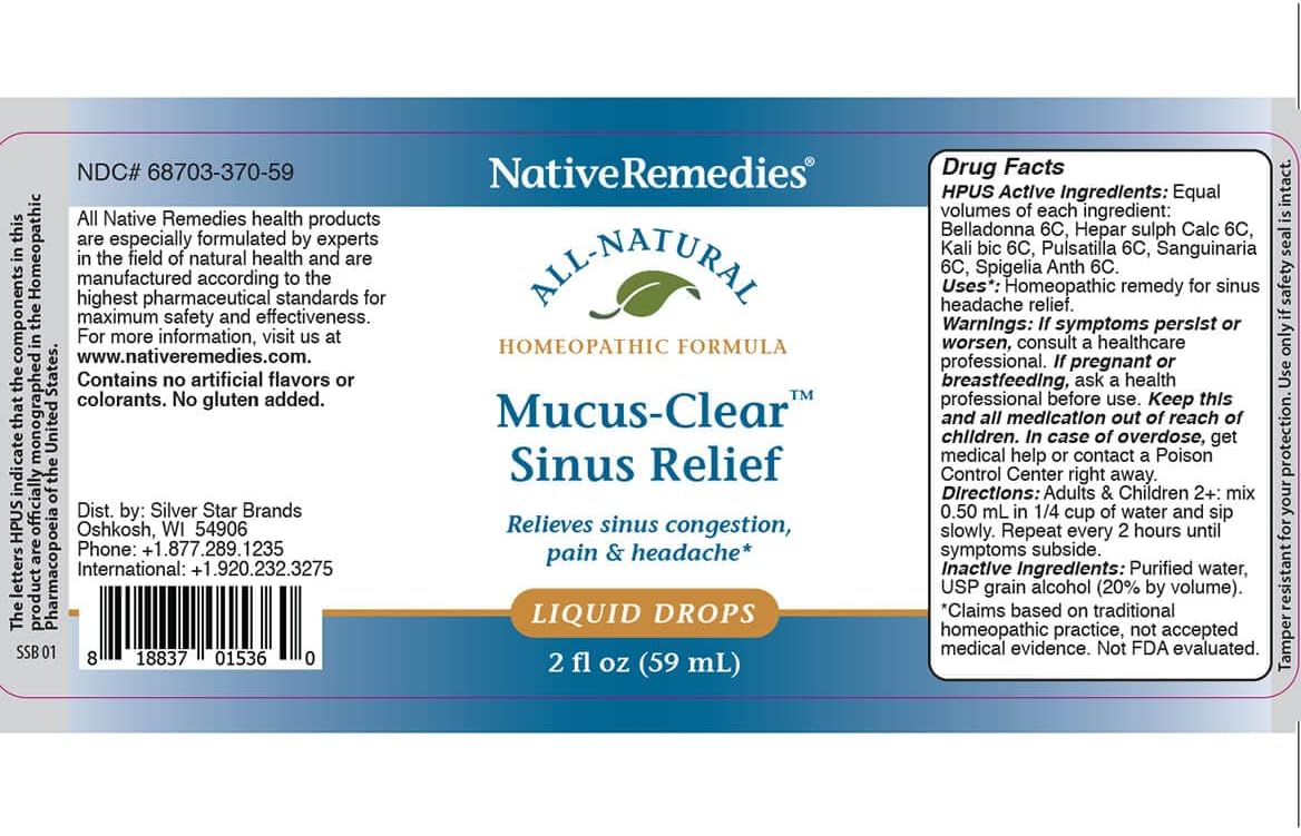 Native Remedies Mucus-Clear Sinus Relief | Mucus-Clear Sinus