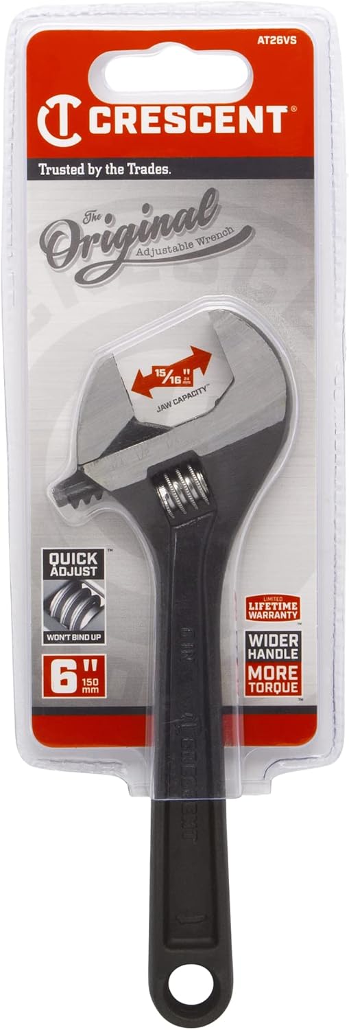 Crescent 6" Adjustable Black Oxide Wrench - Carded - AT26VS