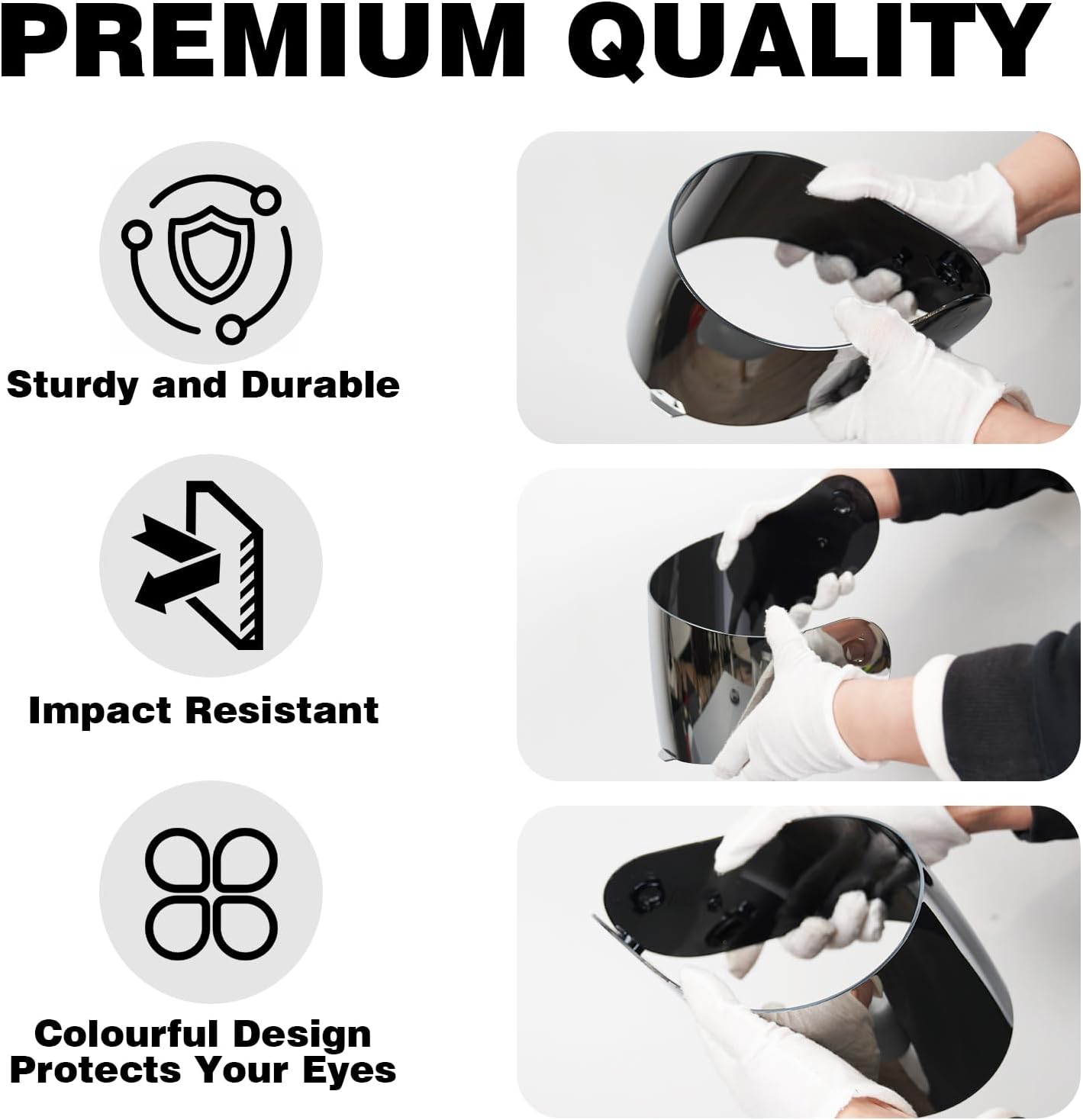 VCOROS Motorcycle Helmet Face Shield Visor Repalcement for HJ-09 CL-15 CL-17 CL-16 CL-SP AC-12 FS-10 CS-R1 IS-16 CS-R2 Shield (Smoke)