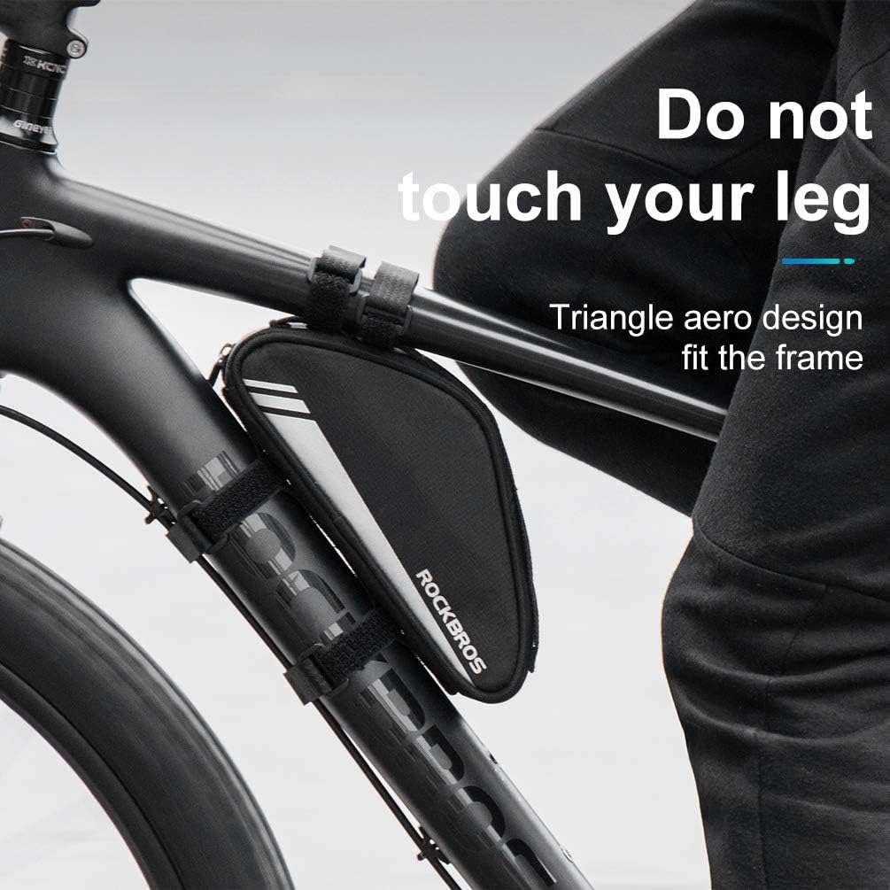 ROCKBROS Bike Frame Bag 0.7L Triangle Bike Pouch Bag Aerodynamic Anti-Rub