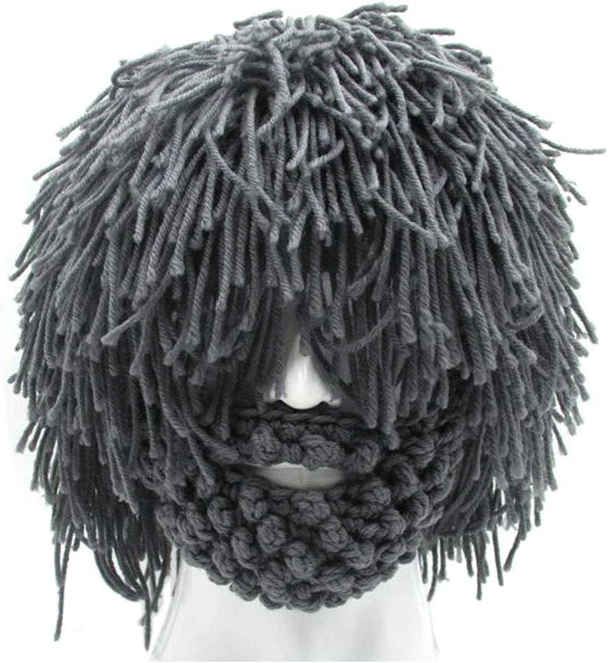 Creative Barbarian Knit Beard Hat Funny Knit Cap Wig Beanie Hats