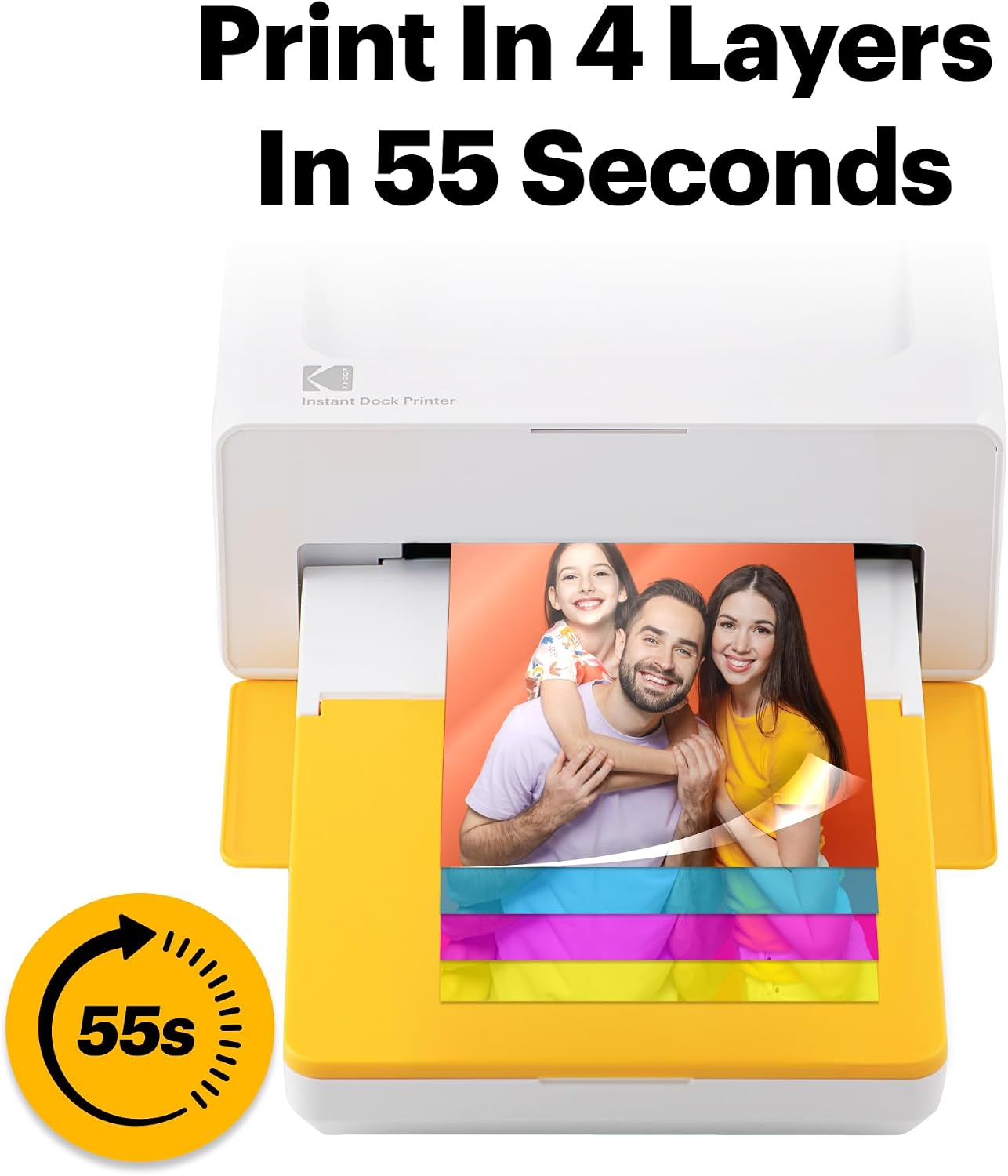 KODAK Dock Plus 4x6 Photo Printer, Smartphone Docking, 4PASS, 50 Sheets