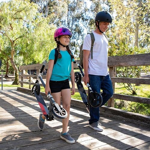 Mongoose Trace Kick Scooter for Youth Adult Boys and Girls, Quick-Release, Lightweight & Easy Folding Scooter, Bike Style Grips