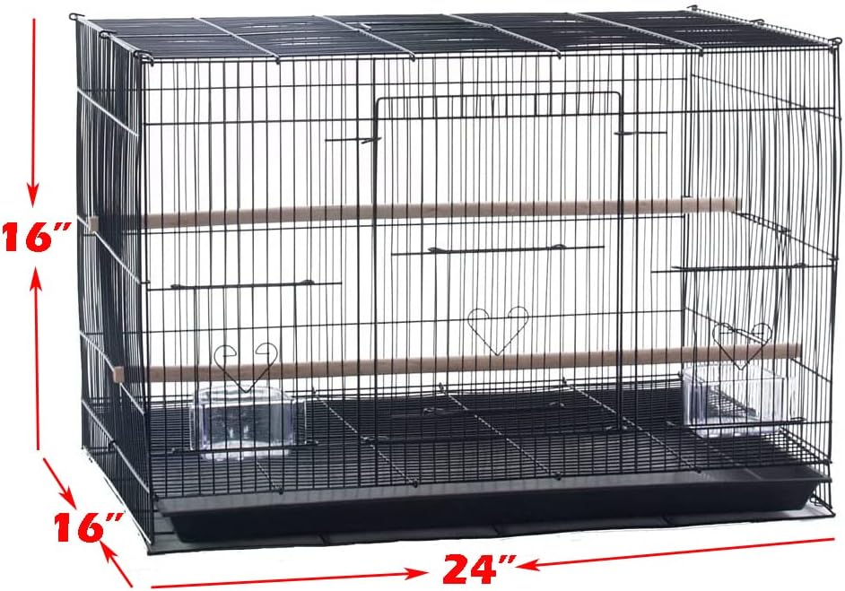 Divider Breeding Cage Aviary Bird Finch Parakeet Finch Flight Cage 24" x 16" x 16"
