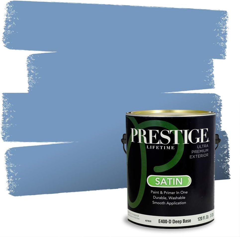 PRESTIGE Paints Exterior Paint and Primer In One, 1-Gallon, Semi-Gloss, Comparable Match of Sherwin Williams* Nifty Turquoise*