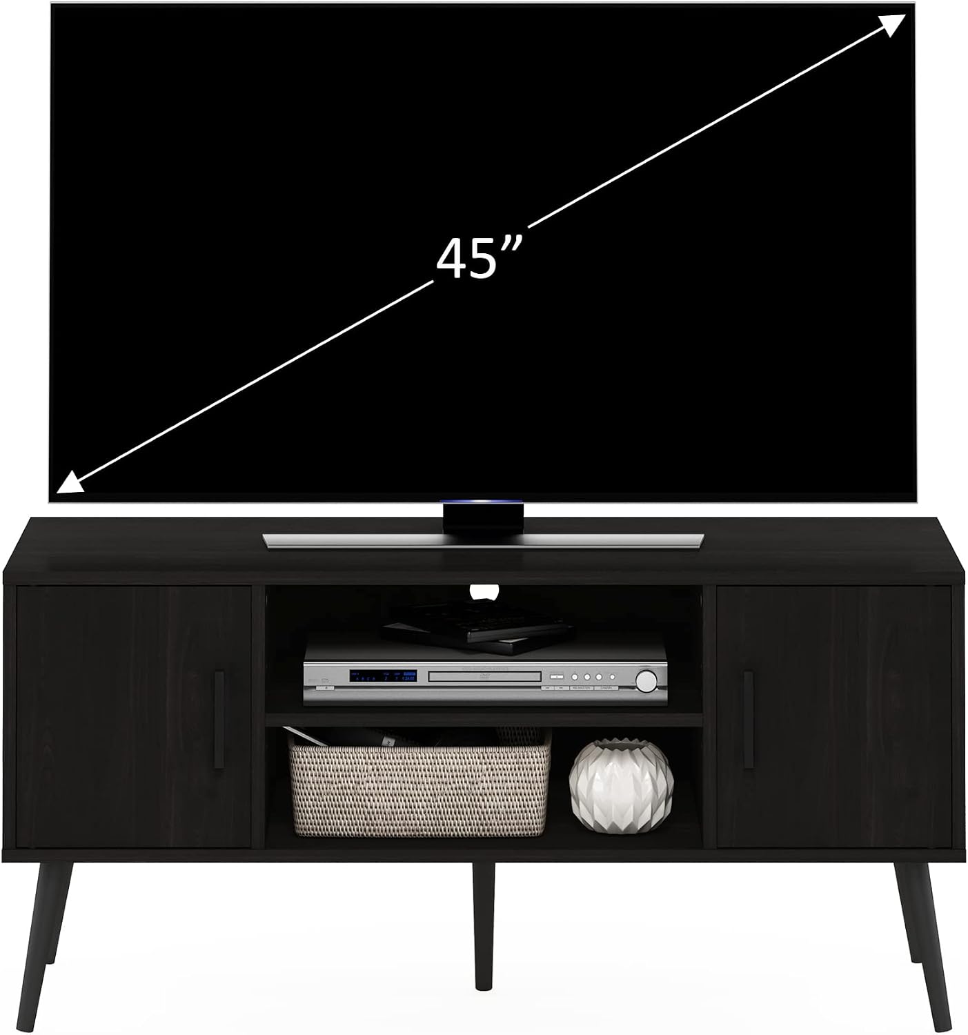 Furinno Fowler Multipurpose TV Stand Bookshelves, French Oak Grey