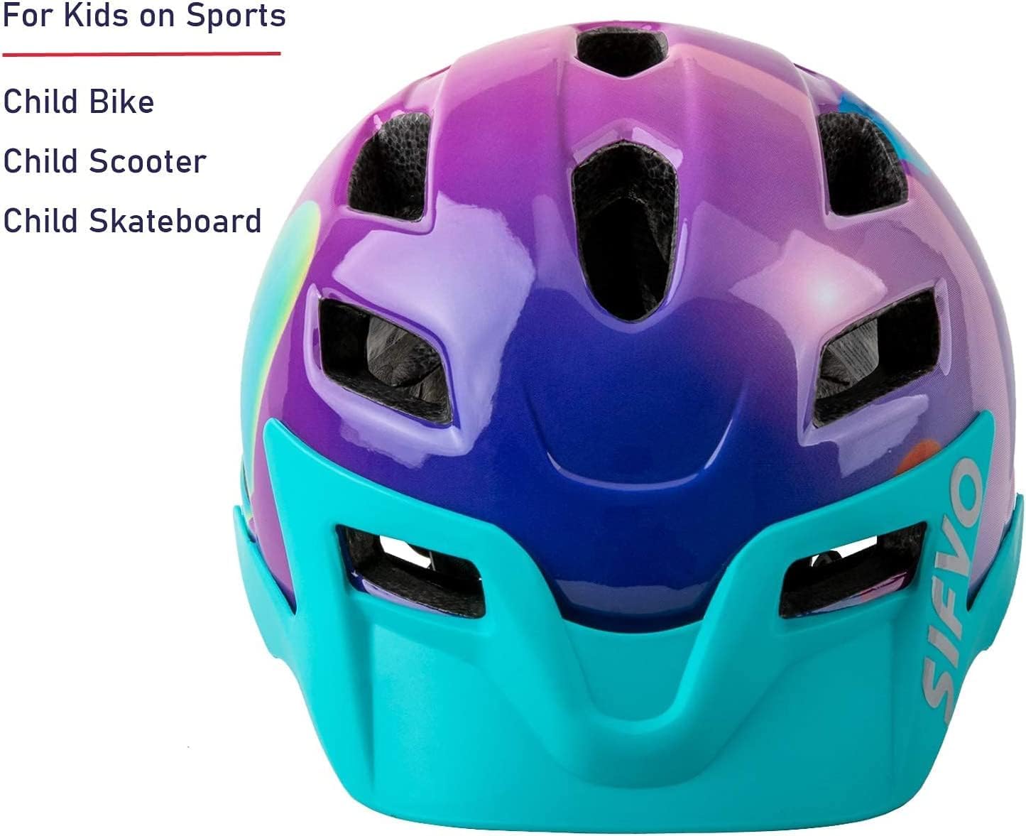 Kids Helmet, SIFVO Kids Bike Helmet Boys and Girls Bike Helmet with Cool Visor Helmet for Kids 5-14