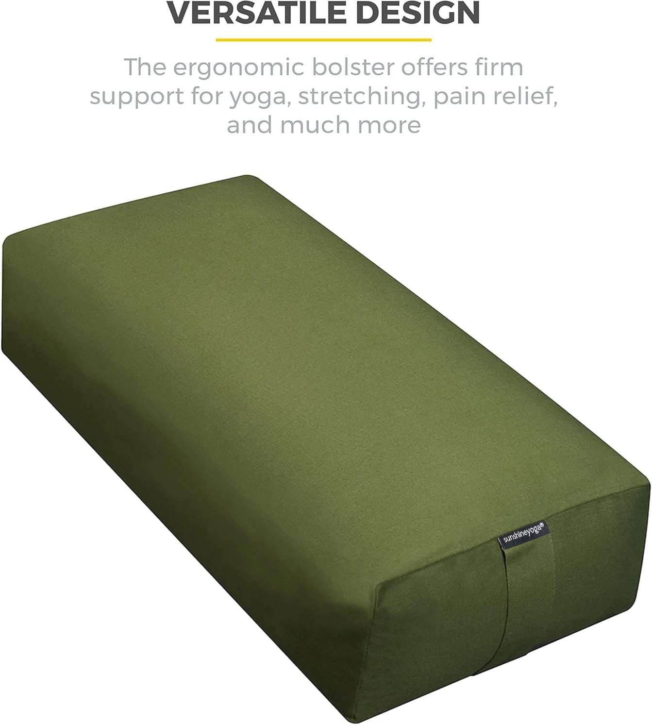 Firm Large Yoga Bolster, 24x12x6in