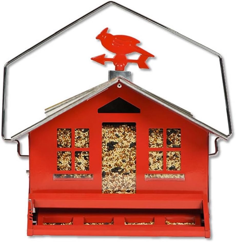 Perky-Pet Squirrel-Be-Gone II Country Style Bird Feeder, 8 lb Seed Capacity | Weight-Activated, Squirrel Proof, Metal Construction, Rust Resistant