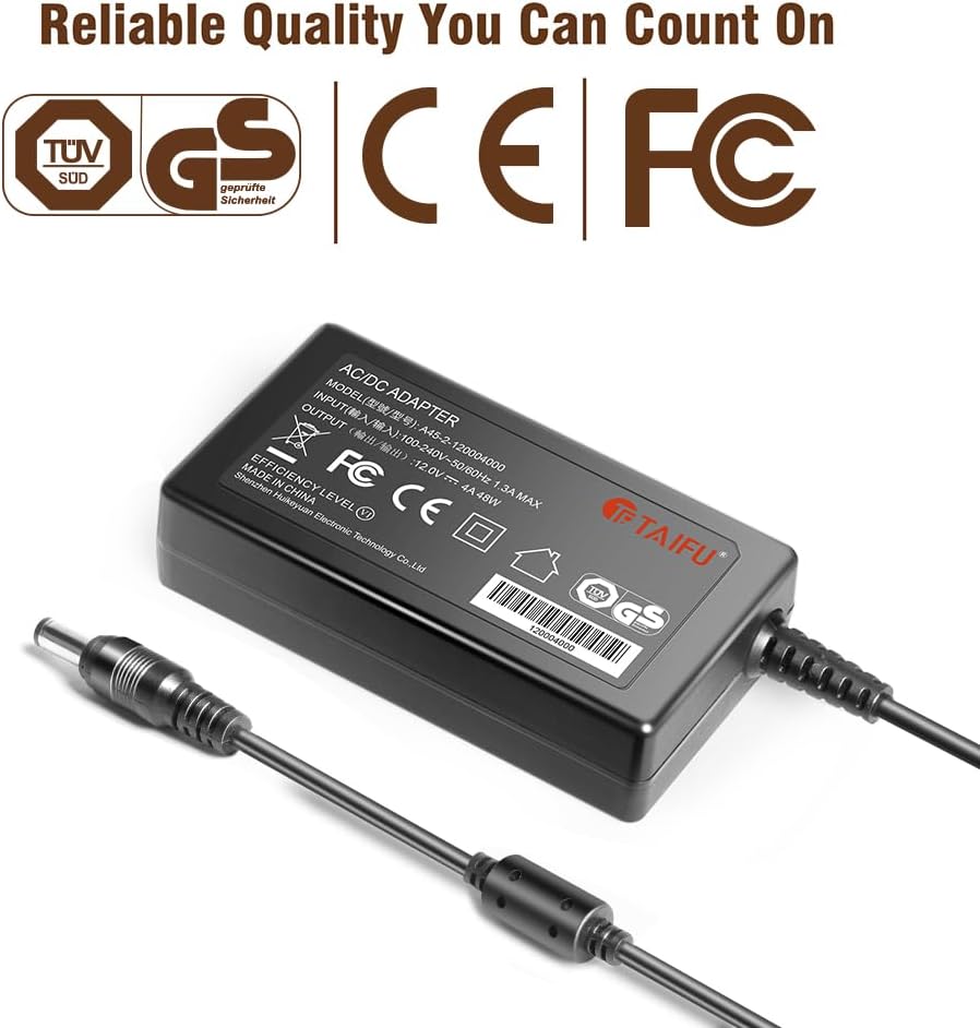 TAIFU 12V Power Cord Charger Replacement for Arcade1up Pacman Game All Riser Cocktail Table RYJ0136 RYJ0136PAU0 RYJ0136PAU1 RYJ0136PAU2 RYJ0136PAU3