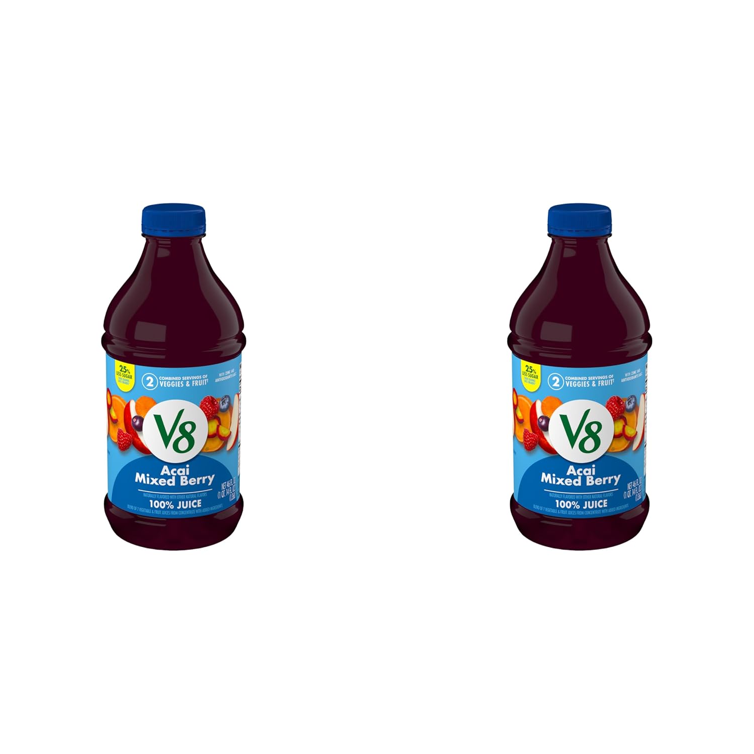 V8 Blends 100% Juice Pomegranate Blueberry Juice, Fruit and Vegetable Juice Blend, 46 Fl Oz Bottle