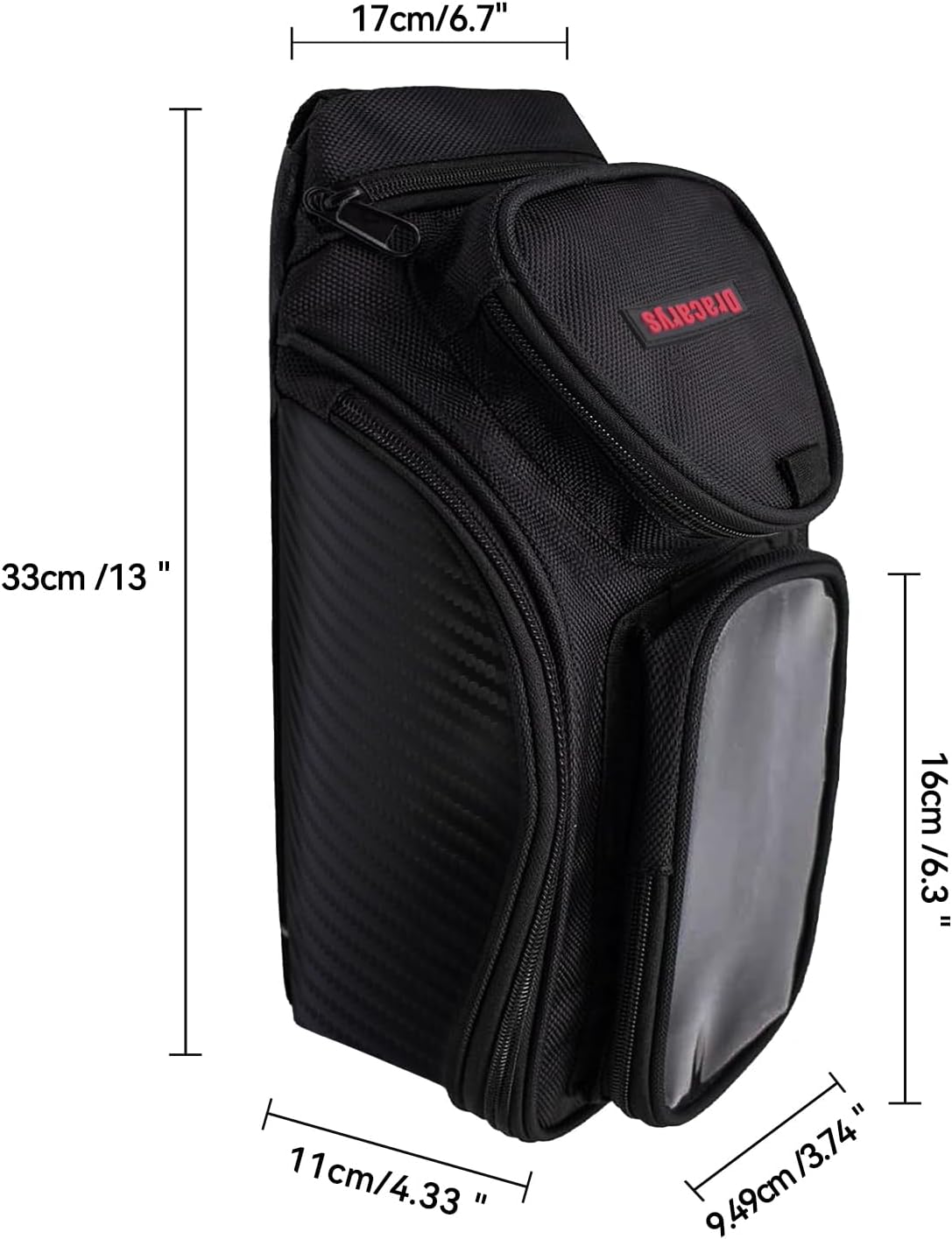 Dracarys Motorcycle Tank Bag - Oxford Saddle Black Motorbike Bag - Strong Magnetic Bag for Honda Yamaha Suzuki Kawasaki Harley