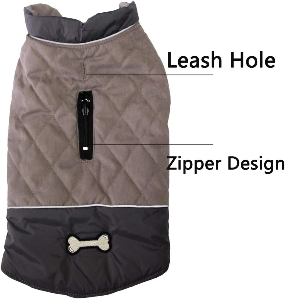 Vecomfy Reversible Dog Coat for Small Dogs with 2 Leash Openings
