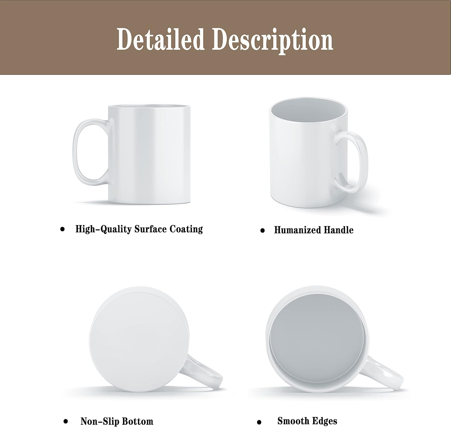 TANGLONG 11oz White Ceramic Sublimation Cups, 12PCS Mugs Blank for DIY gifts | Tazas Para Sublimar, Ceramic Cup, Sublimation Mugs Blank