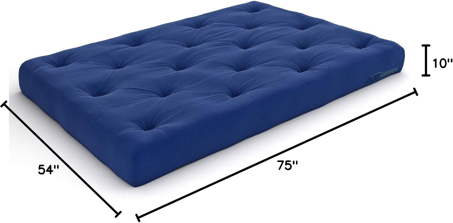 Nirvana Futons Extra Thick Premium 10-Inch Twin XL Futon Mattress, Khaki Twill - Made in USA