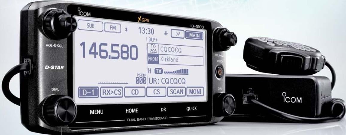Icom ID-5100A DELUXE 144/440 Amateur Radio Mobile Transciver with Touch Screen, D-Star and Internal GPS