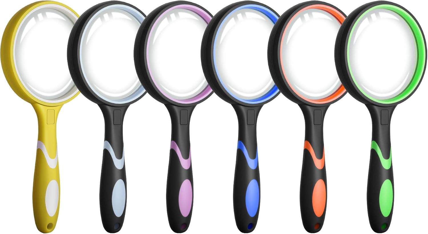 Leffis 3 Pack Magnifying Glass, 10X Reading Magnifier for Kids and Seniors