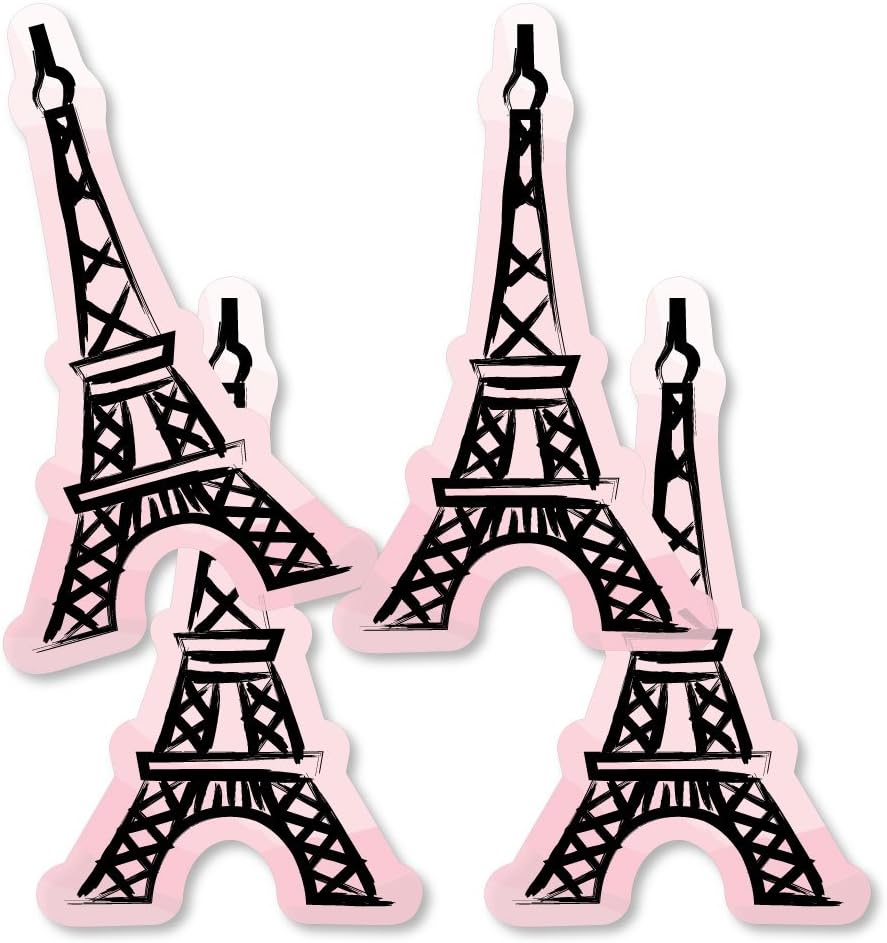 Big Dot of Happiness Paris, Ooh La La - Eiffel Tower Decorations DIY Paris Themed Baby Shower or Birthday Party Essentials - Set of 20