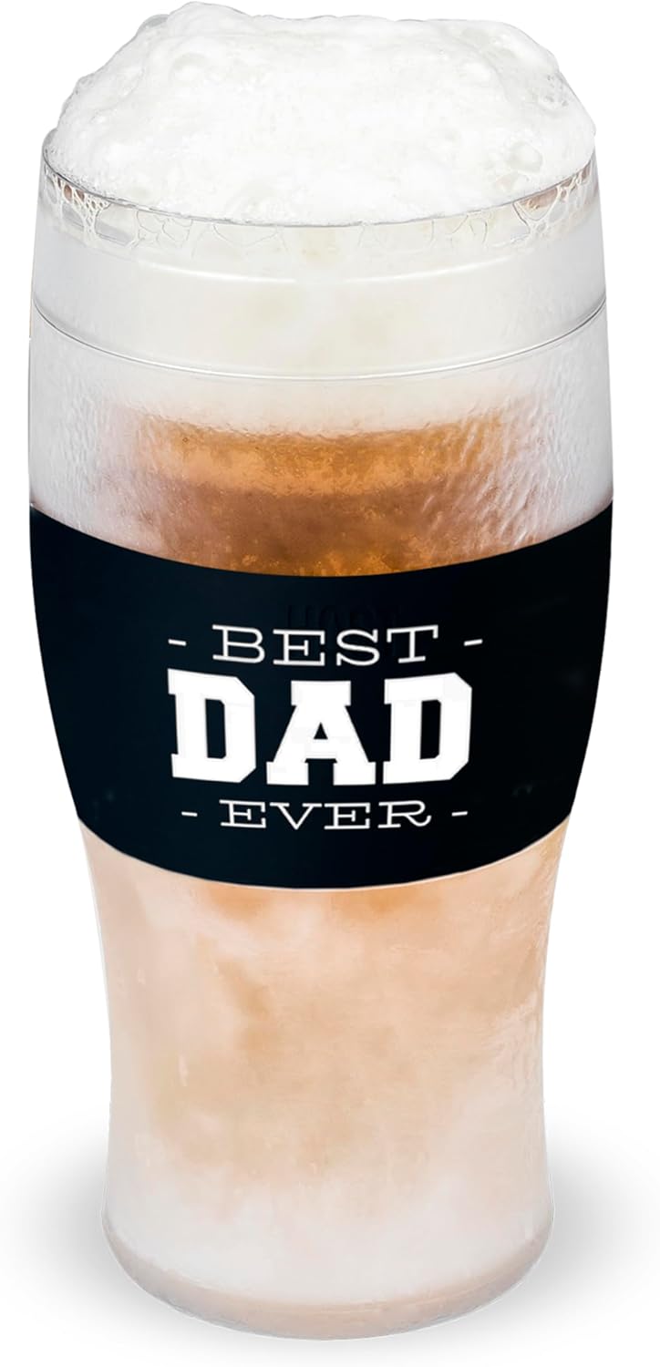 Host FREEZE Beer Glasses, Frozen Beer Mugs, Freezable Pint Glass Set, Insulated Pint Glass to Keep Your Drinks Cold, Double Walled Insulated Glasses