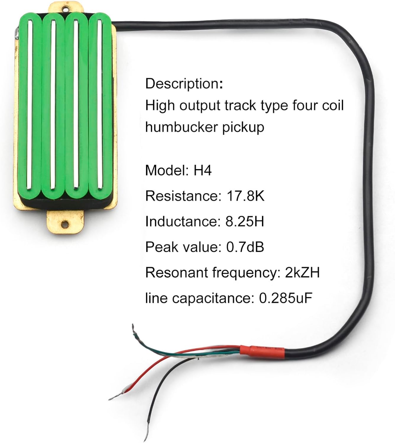 SAPHUE 2-Dual Blade Electric Guitar High Output Track Type Four Coil Humbucker Pickup Black