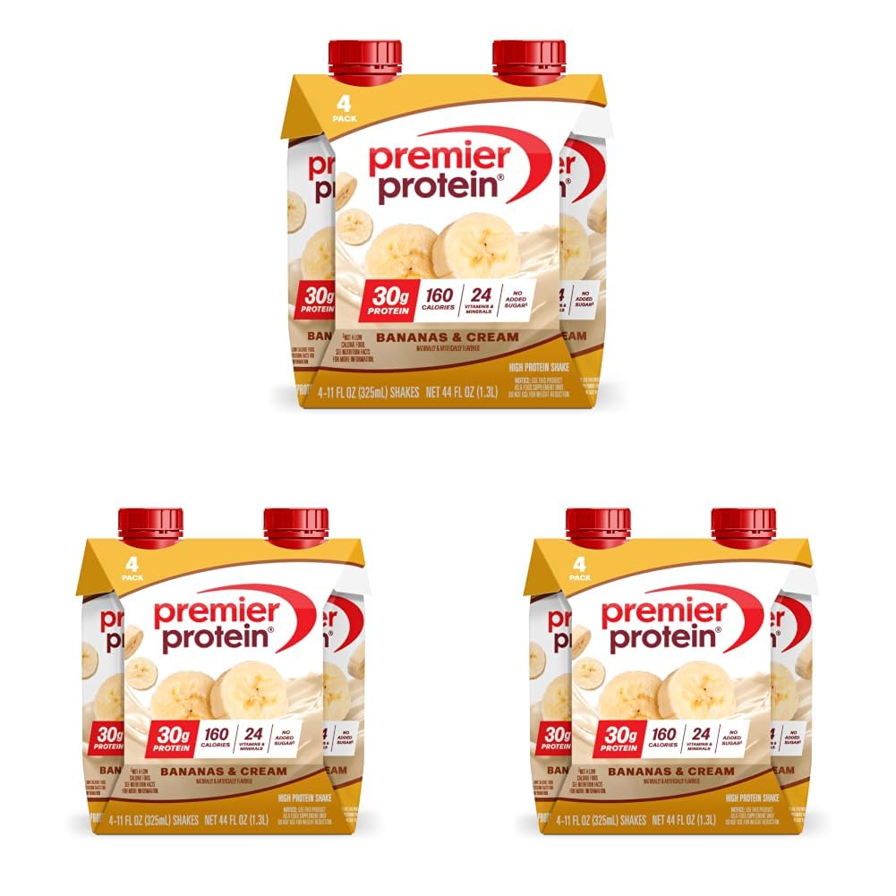Premier Protein 30g High Protein Shake, Vanilla, 12 Pack | 160 Calories, 24 Vitamins & Minerals, No Added Sugar, Supports Muscle Health, Gluten-Free, 11 oz